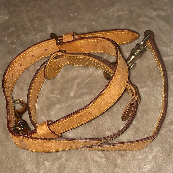 LOUIS VUITTON Vachetta Replacement Shoulder Strap Keepall Bandolier with Clips - Picture 4 of 10